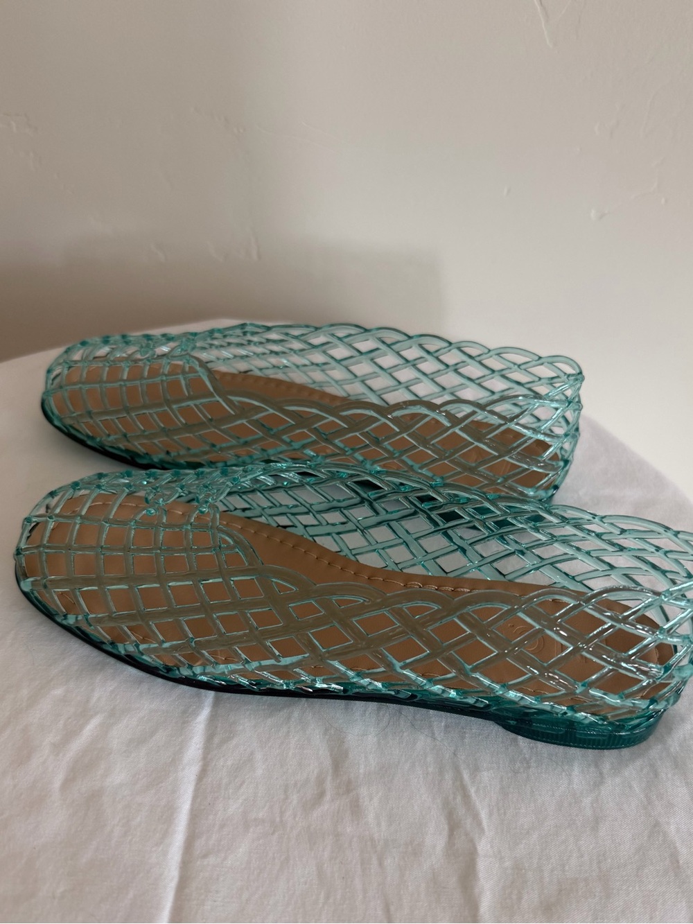 215. INC International Concepts Teal Woven Mesh Ballet Jelly Flats